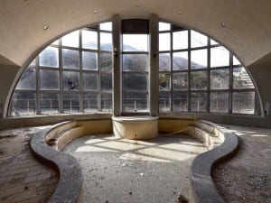 Reginald Van de Velde, from the Haikyo series, 2012. Japan. The view from inside a disused thermal bath complex.