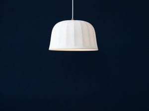 Right: Hallgeir Homstvedt & Lars Tornøe, <i>Juliet (pendant light),</i> 2015. Materials: Bone China, Brass. Manufacturer: New Works (Denmark). Image: © New Works.