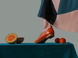 Tekla Evelina Severin, self portrait and still life for Australian shoe brand Radicalyes.